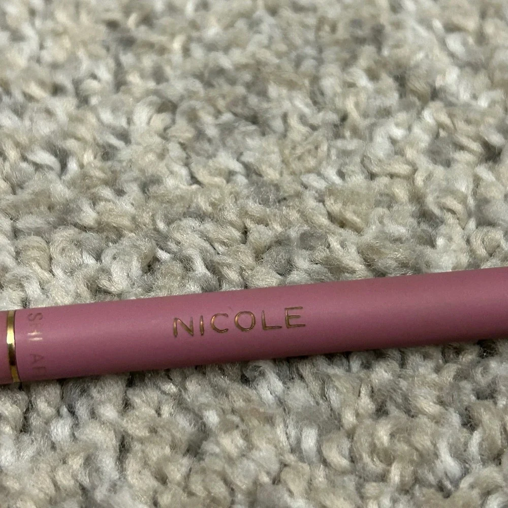 Sheaffer Ballpoint Pen‎ OS Pink Nicole Vintage Gold Trim White Dot Blue Ink